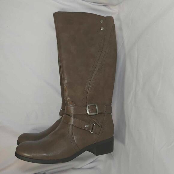 Unisa Women boots size 9 brown zipper excellent condition heel buckle wide calf - Picture 9 of 11